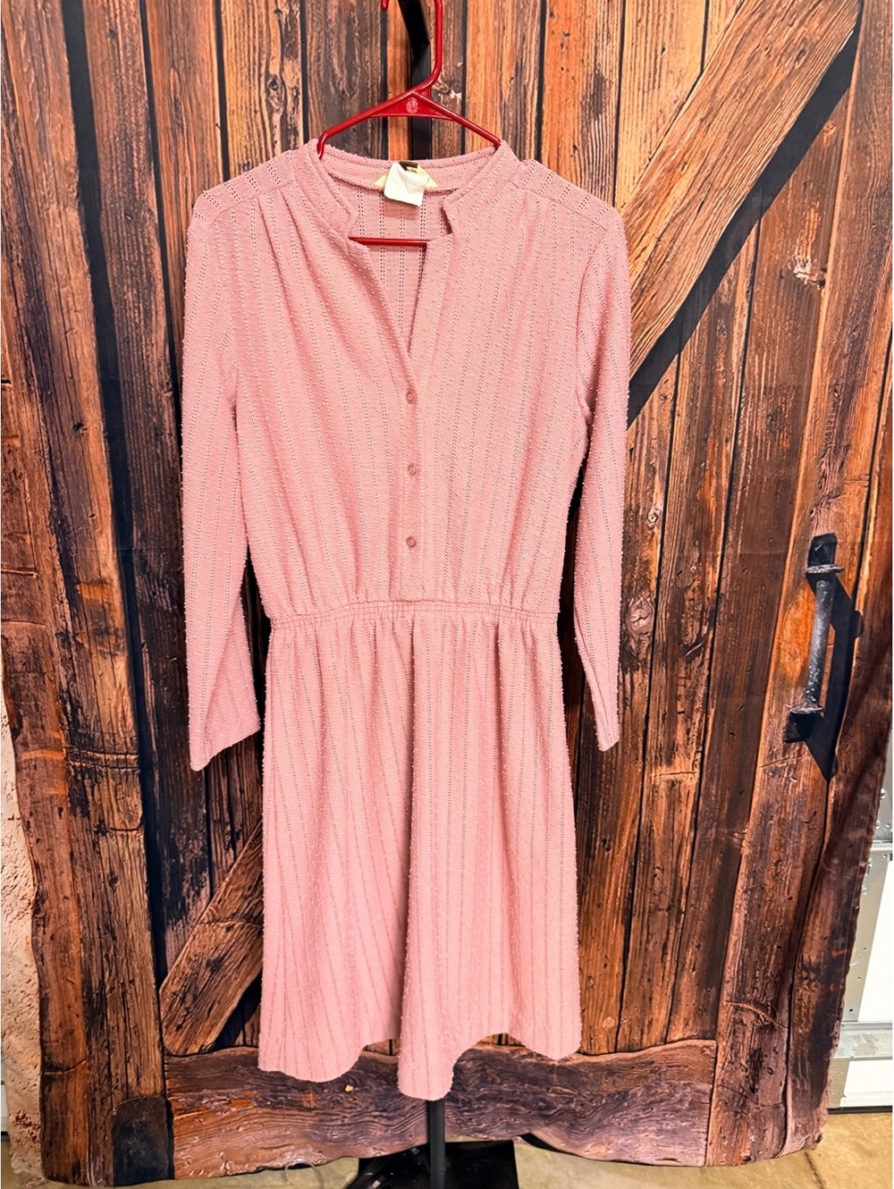 Vintage Sears Pink Knit Long Sleeve Dress